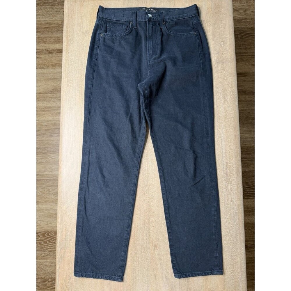 Veronica Beard Ryleigh Slim Straight Jeans Petrol Dark Wash Size 28